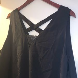 Black strappy shirt